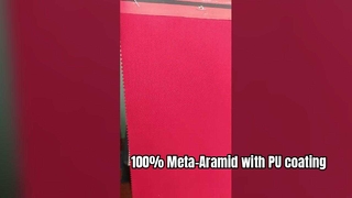 소재: 100% 메타 아라미드, PU 코팅 무게: 280gsm 너비: 150cm 색상: 빨간색