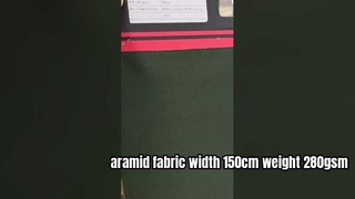 아라미드 직물 폭 150cm 무게 280gsm 구성: 50% 메타 아라미드 +50% FR 비스코스+PTFE