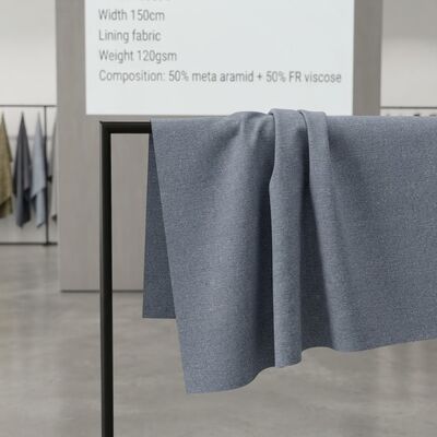50% 메타아라미드 50% 난연 비스코스 안감 원단 - 영구 난연 120 gsm, 보호복용