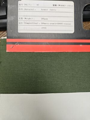 방염 용도의 PTFE 멤브레인 및 폭 150cm를 갖춘 280gsm 메타 아라미드 원단